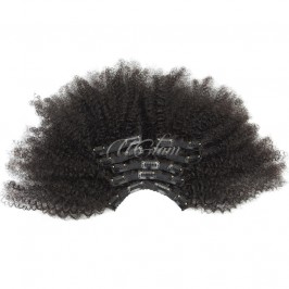 Uglam Clips Human Hair Extension Afro Kinky Curly (7 pcs/set)