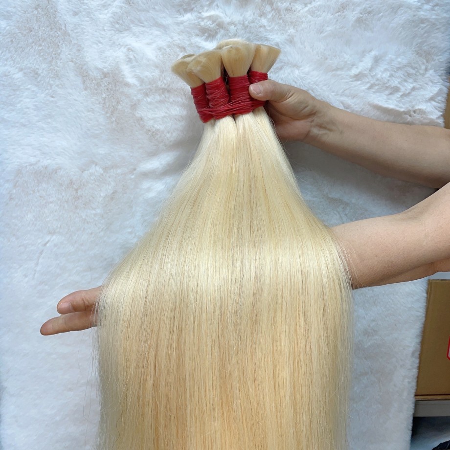 Uglam #613 Blonde Human Braiding Hair Bulk Original 100% Human Hair Extension 1kg