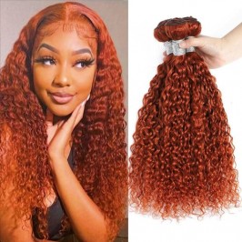 Ginger Bundles Human Hair #350 Orange Color  Water Wave 100% Human Hair 