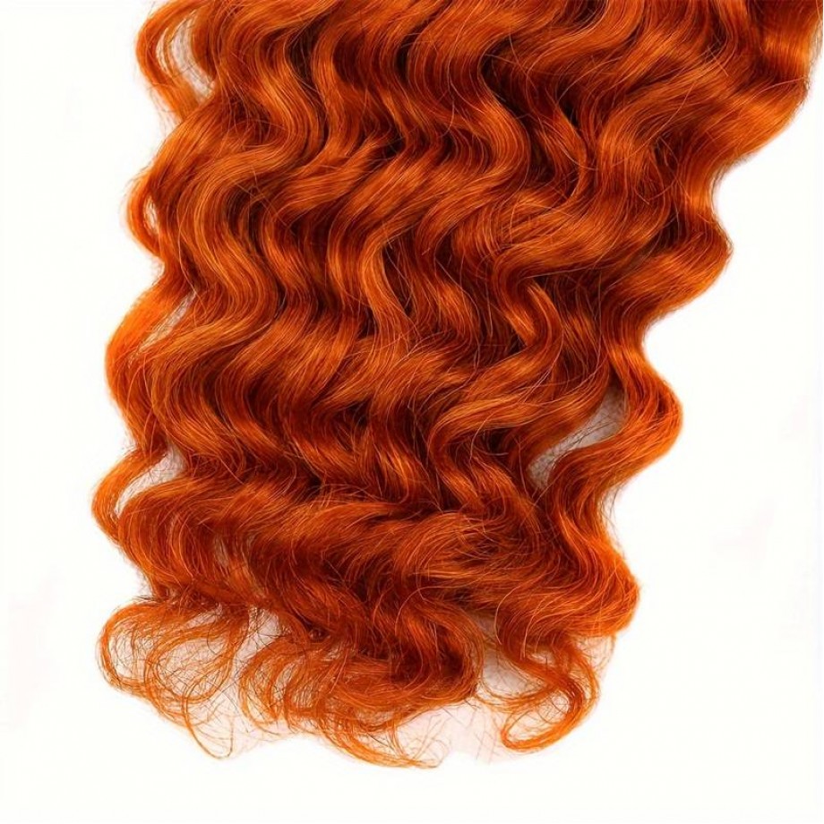 Ginger Bundles Human Hair #350 Orange Color  Water Wave 100% Human Hair 