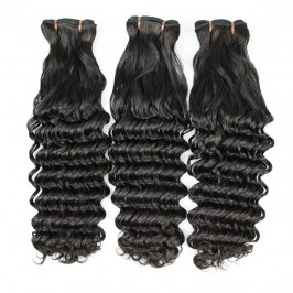 Uglam 3/4pcs Double Drawn Bundles Deep Curly Virgin Human Hair