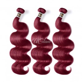 Uglam  99J# Burgundgy Body Wave 1/3/4 PCS Virgin Human Hair Bundles