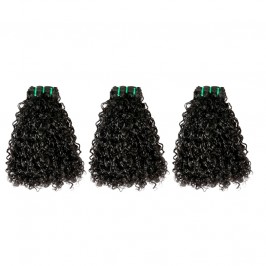 Uglam 3/4pcs Double Drawn Bundles Pissy A Curly Virgin Human Hair