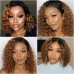Uglam Ombre 1B/30 Cheaper Water Wave Curly Bob Wigs Transaprent Lace Human Hair 