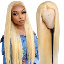 Uglam Lace Front Wigs 613 Blonde Color Straight 180% Density