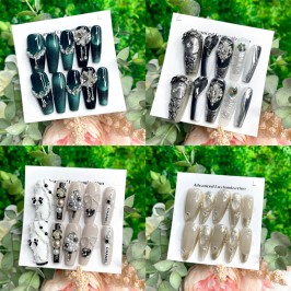 Uglam 10 packs of cat eye diamonds and unique beautiful manicure nail designs for charming ladies