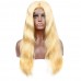 Virgin Transparent Full Lace #613 Honey Blonde Color Body Wave Human Hair Wigs