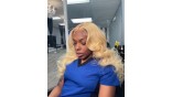 Virgin #613 Color Body Wave Human Hair Bundles With 4x4 Lace Closure Blonde